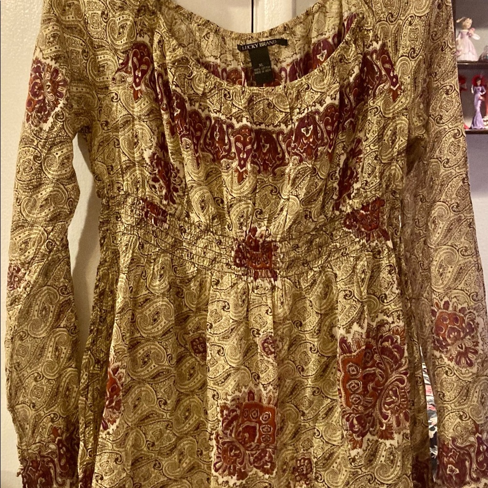 LUCKY BRAND BOHO SHIRT XL